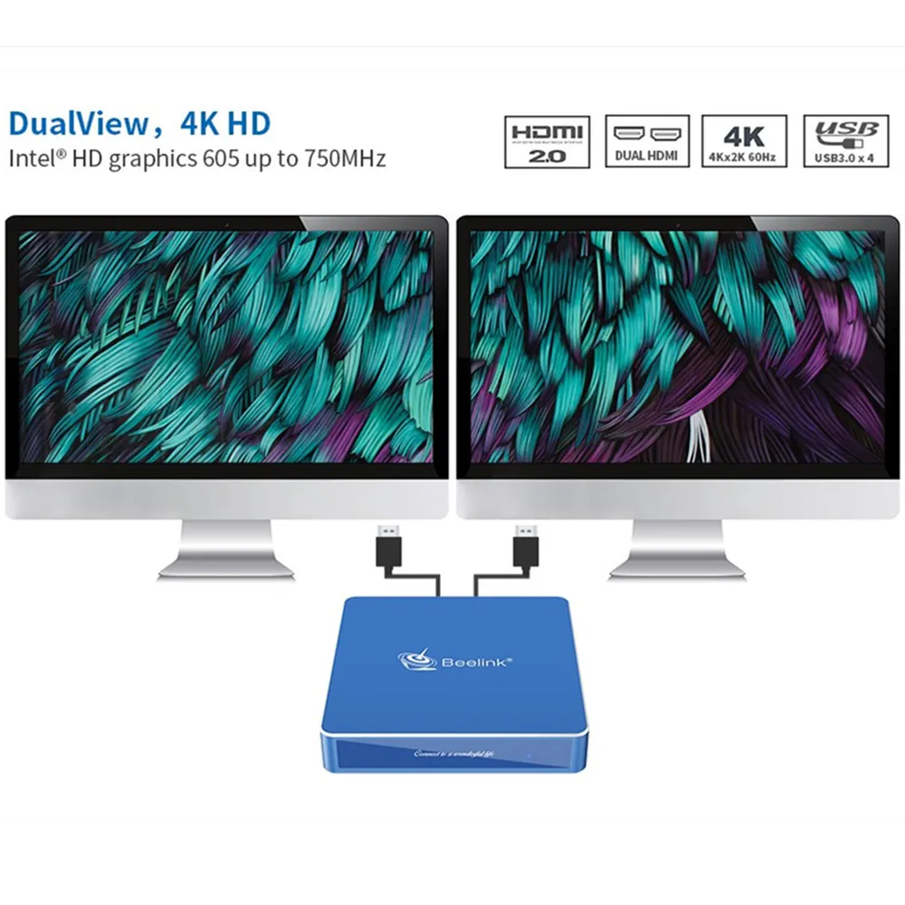 Beelink N50 N5000 мини ПК Intel Близнецы озеро Графика 605 8 ГБ Оперативная память 128 Декодер