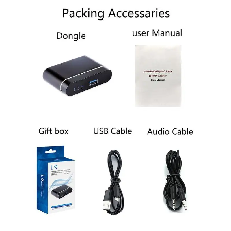 L9 проводное DLNA Miracast Airplay Зеркальное отображение экрана Bluetooth TV Stick HDMI AV выход