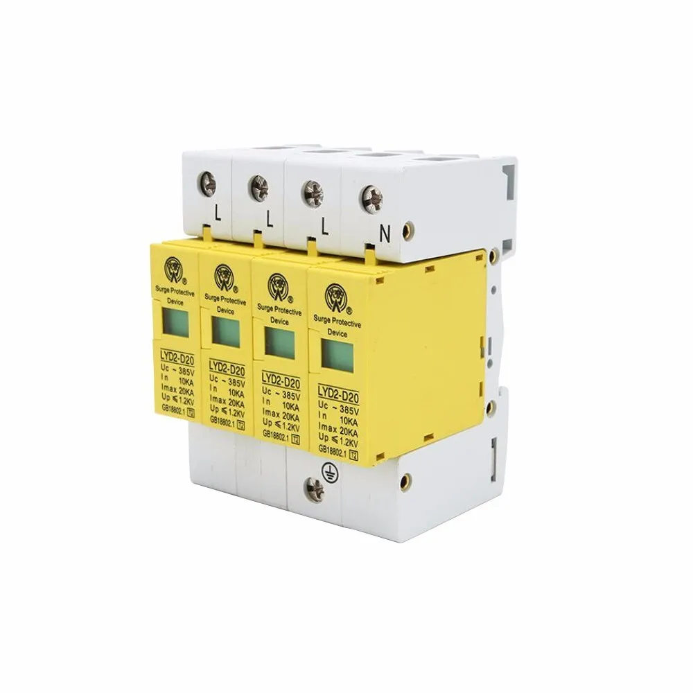 Защитное устройство от перенапряжения с защитой 3P + N 10ka ~ 20ka 275V 385V 420V Ac