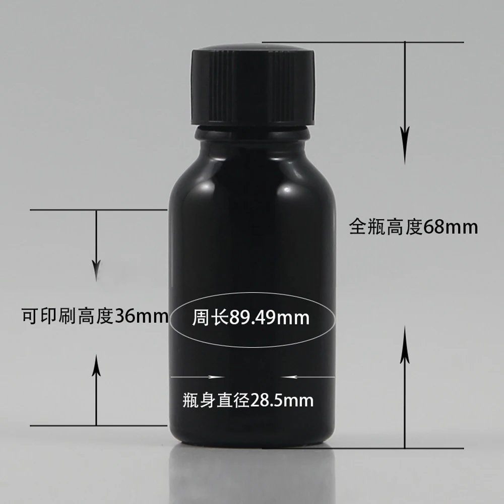 Cheap 0.5 ounce black glass bottle essetial oil container with serum brush 15ml | Красота и здоровье