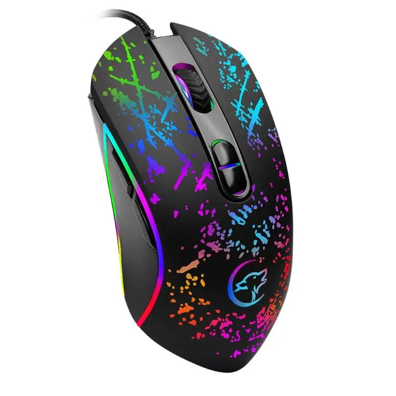 Игровая мышь YWYT G828 4800 dpi USB Проводная RGB подсветка 6 программируемых макрокнопок