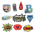 Ткань с вышивкой OMG BANG заплатка 