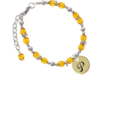 Goldtone большой диск Letter P 3/4 ''желтое массивное украшение на шею браслет| |