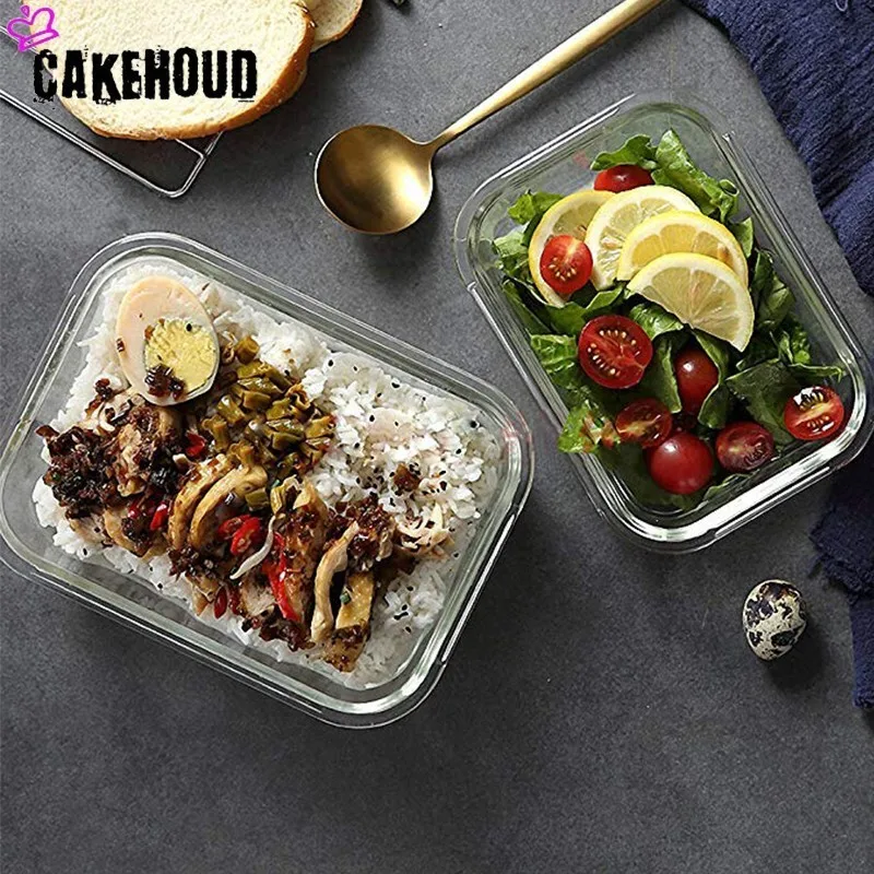Коробка для ланча cakeantang Bento многоразовый стеклянный контейнер хранения пищевых