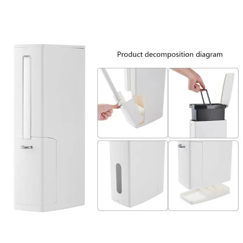 Пластиковый урна для ванной комнаты с туалетной щеткой узкая площадь мусорное