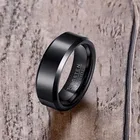 Мужское обручальное кольцо из вольфрама, черного цвета, 6 мм