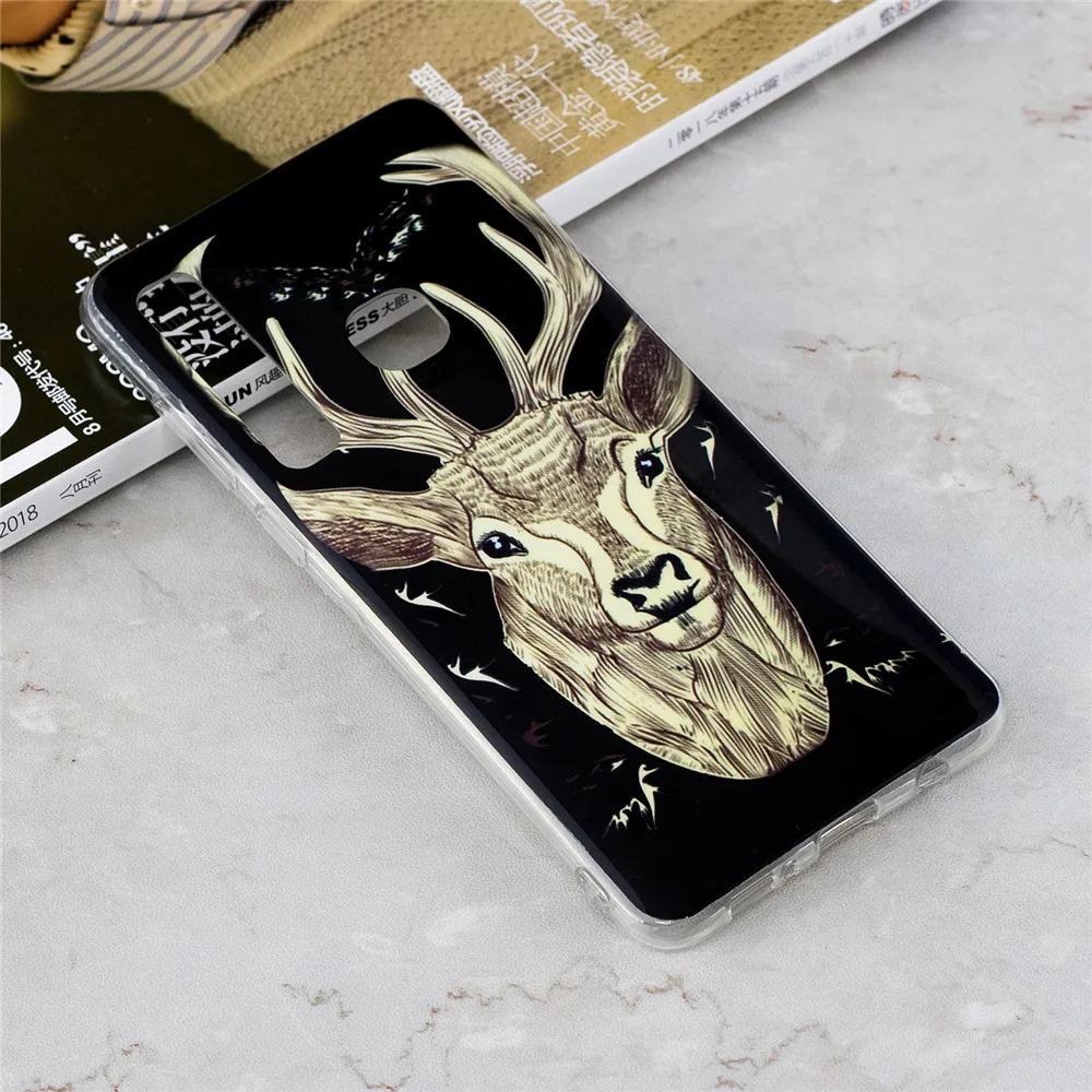 For Samsung Galaxy A9 2018 Case Luminous Cute Cartoon Unicorn Flower Glow in the Dark Soft TPU Silicone | Мобильные телефоны и