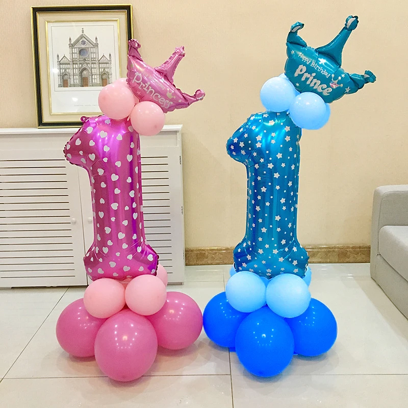 Amawill Baby Shower девочка на 1 й день рождения воздушные шары набор для украшения
