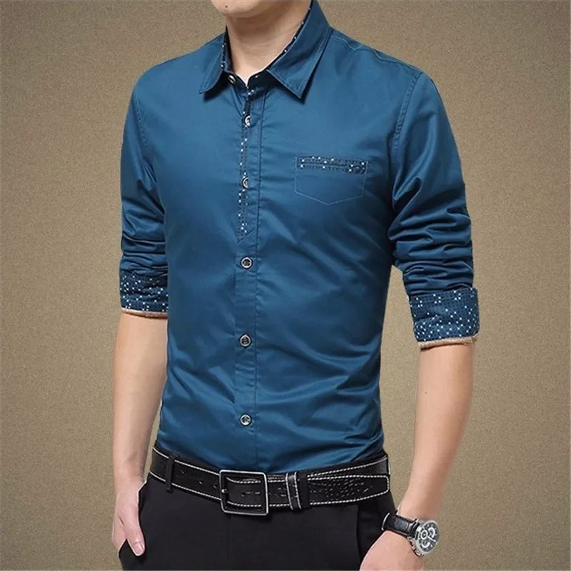 Весна осень зима качество Hemden Herren Camicia Abbigliamento Uomo мужчин большой Размеры Slim Fit