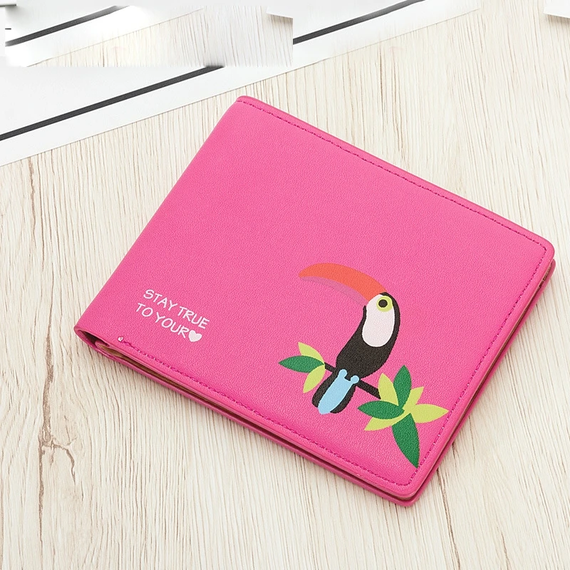 Женский короткий кошелек с принтом Love Bird маленький рисунком из мультфильма |