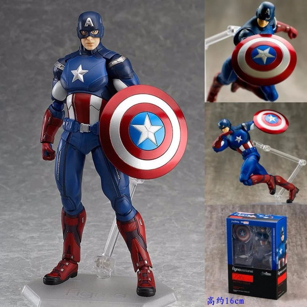 Huong фильм Figura 16 см Мстители Капитан Америка Figma 226 # ПВХ фигурка Da Collezione модель