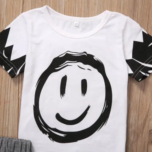 Комплект из 2 предметов одежда для маленьких мальчиков и девочек футболка +