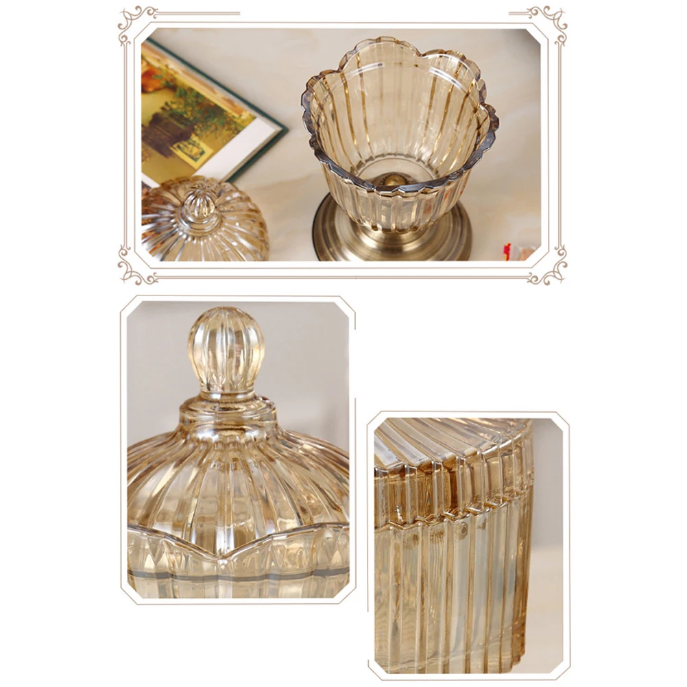 Европейский стиль Хрустальная стеклянная банка для конфет Бытовая декоративная