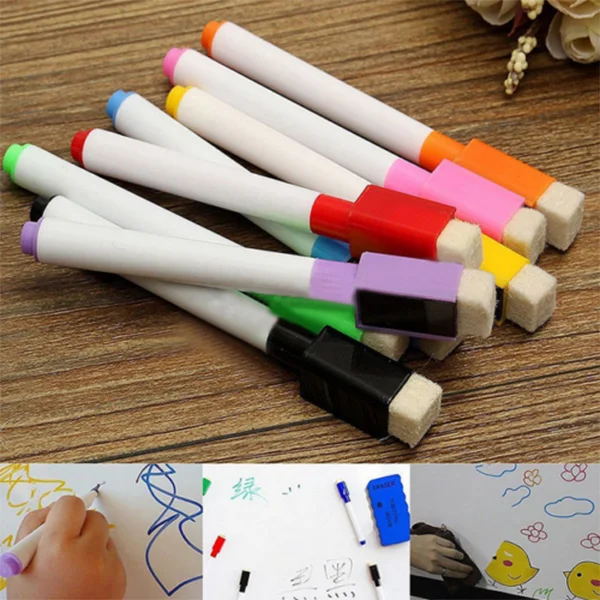 New Arrivals Magnetic Writing Pens Whiteboard Markers Dry Wipe Built In Eraser School Stationery Office Meeting escolar Supplies |