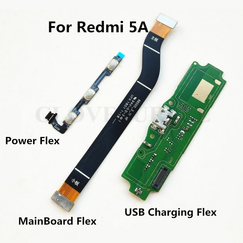 

10 шт., громкость питания и зарядная плата, гибкий USB кабель и материнская плата, соединительная линия, гибкий кабель для Xiaomi Redmi 5A