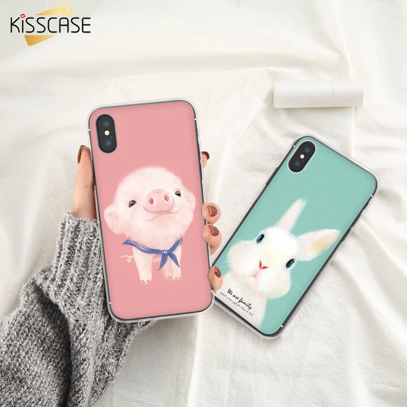 Чехол KISSCASS с милой Свинкой для Samsung Galaxy S8 S9 Plus Note 8 мягкий милый чехол из ТПУ A3 A5 A7 2016