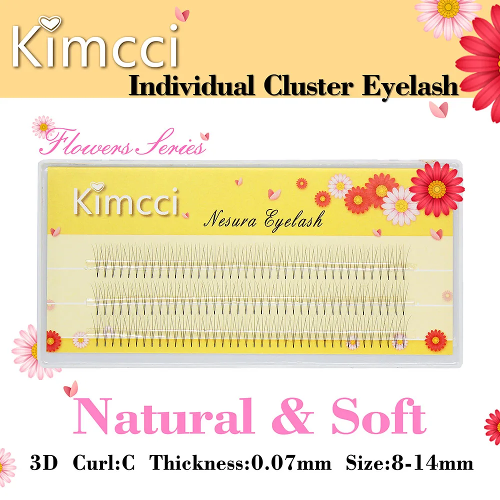 Kimcci 3D эффект Коготь Тип Кластерные ресницы человека Расширение прививка