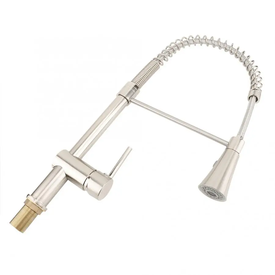 Весенний Одноручный водопроводный кран вытяжной кухонный никелированная щетка