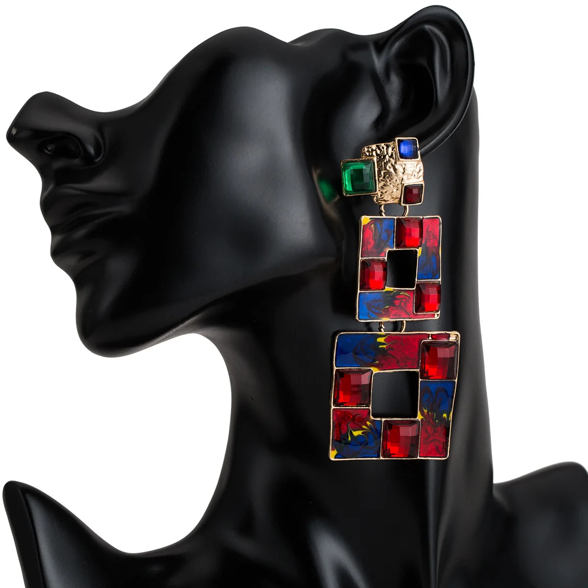 

HONGYE New Design Crystal Big Dangle Earrings For Women 2020 Trendy Bohemia Geometric Statement Drop Earrings