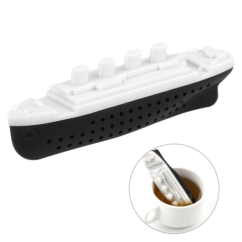 

Creative Ship Style Teaware Herbal Filter Diffuser Tea Strainer Titanic Shape Tea Infuser Empty Silicone Tea Bags