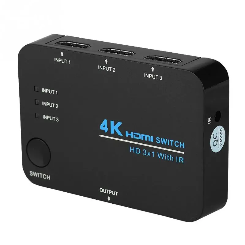 Видео высокого Разрешение 4 K Ultra HD HDMI коммутатор 3X1 3 в 1 из 1080 P Video Splitter конвертер