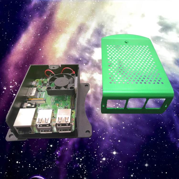 Алюминиевый зеленый чехол для RPI 3 металлический корпус совместимый с коробкой + 4B