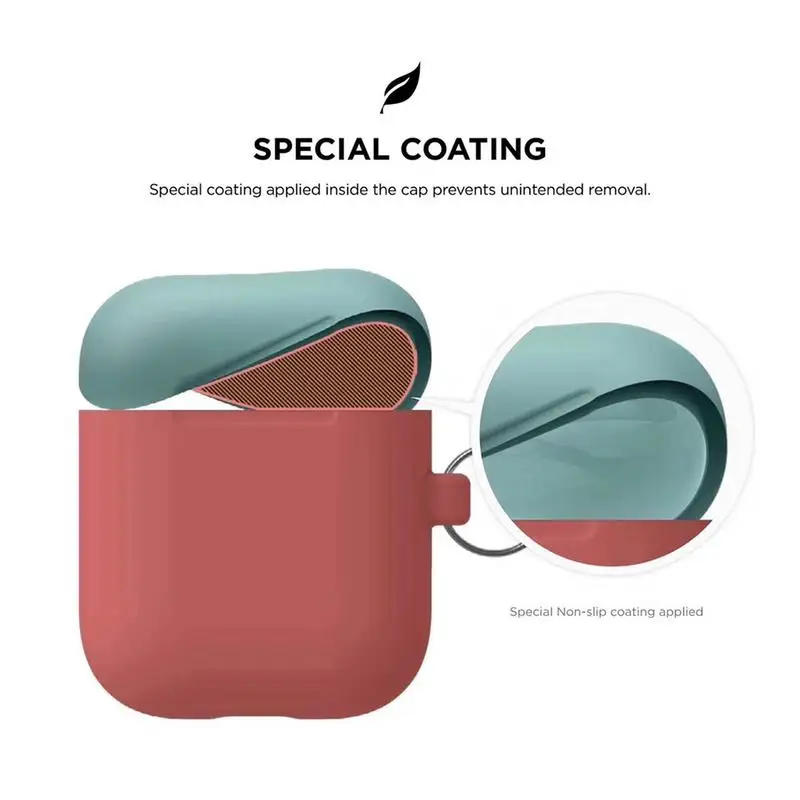Двойной колпачок силиконовый чехол для Airpods пыленепроницаемый мягкий Apple