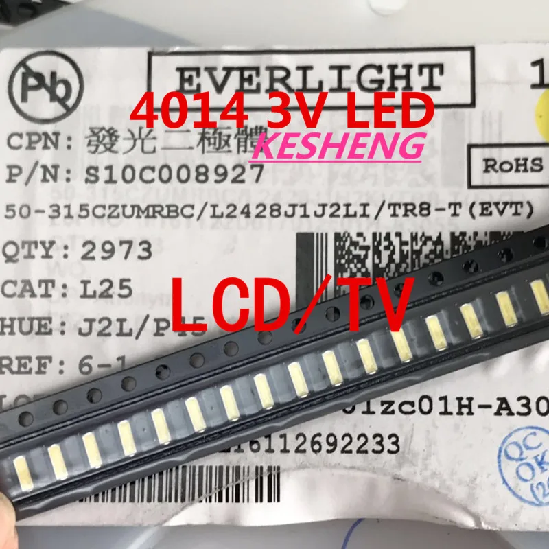 3000PZ Suitable for EVERLIGHT 4014 LED backlight 0.2 W SMD 3 V cool white diode 20LM LCD screen PLCC-4 TV | Лампы и освещение