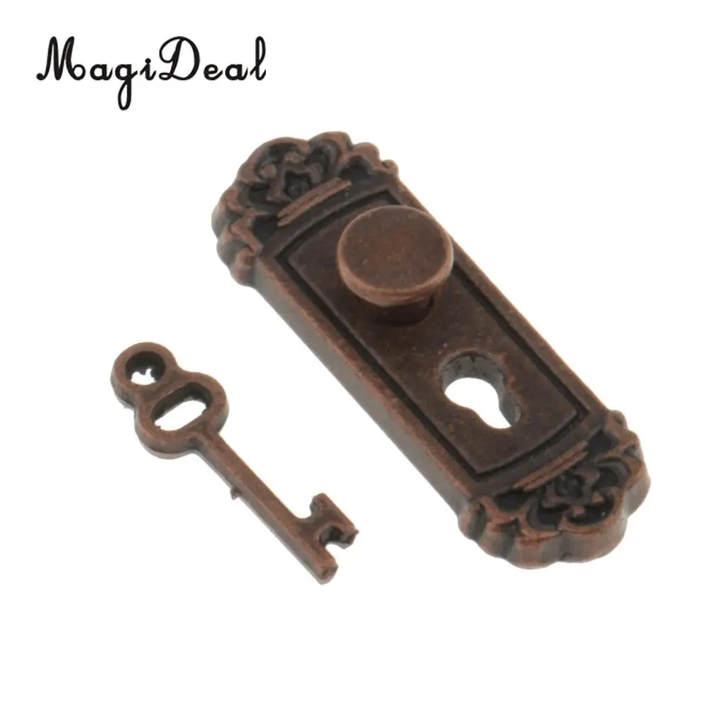 MagiDeal 4 штуки 1/12 кукольный домик миниатюрные винтажные дверные замки с ключами для
