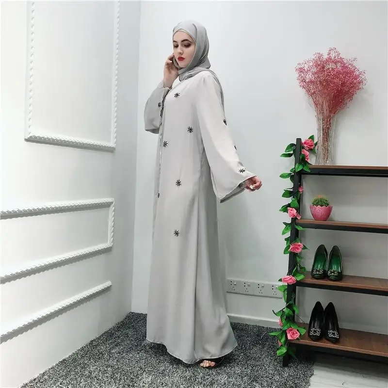 Мусульманский кардиган с вышивкой Абая длинное платье кимоно туника Jubah Katfan