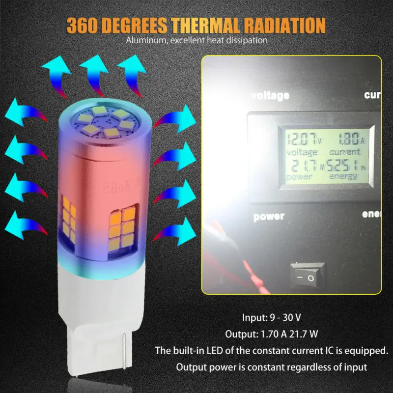 Светодиодный фонарь T20 7440 3030 SMD 30 2 шт. светодиодный светильник для заднего хода 3