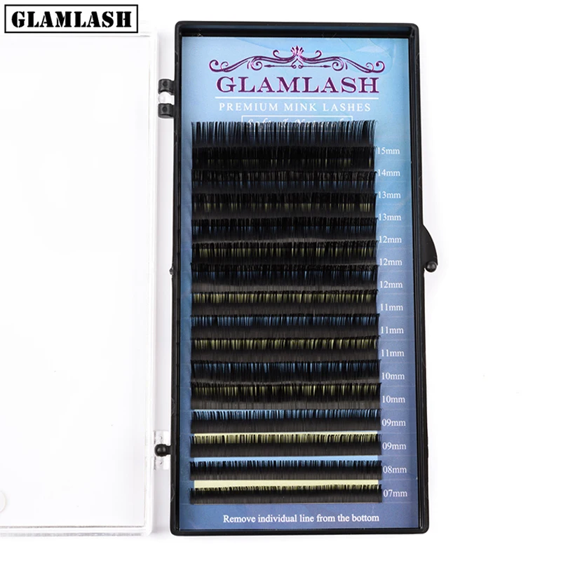 GLAMLASH высококачественные Смешанные 7 15 мм 16 линий норковые синтетические ресницы