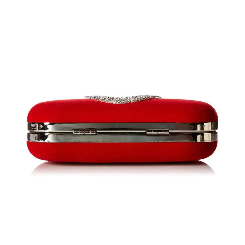 Suede Velvet Rhinestone Stud One Ring Decor Evening Cocktail Clutch Bag | Багаж и сумки
