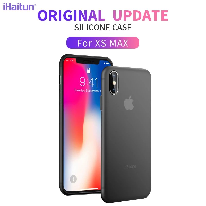 iHaitun Luxury Silicone Case For iPhone XS MAX XR Cases Ultra Thin Transparent Back Cover X 10 Soft Slim | Мобильные телефоны и