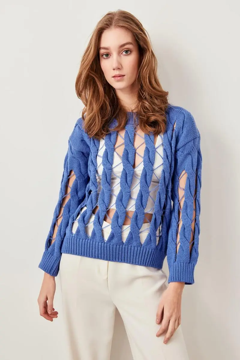 Trendyol синий трикотажный свитер TCLSS19FV0017| |