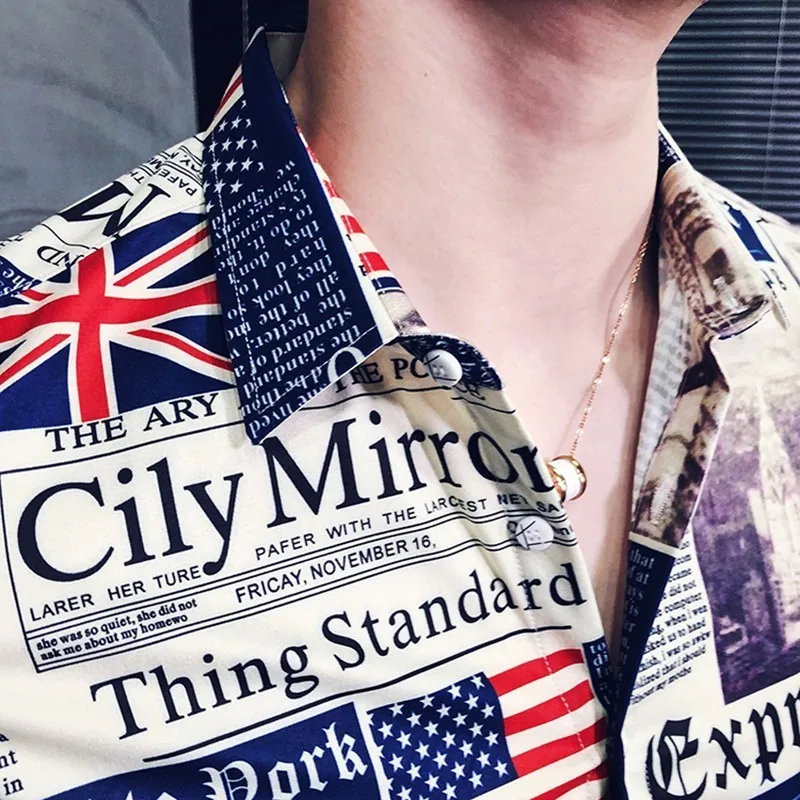 Мужская рубашка с принтом национального флага приталенная в виде соцклуба Camisa