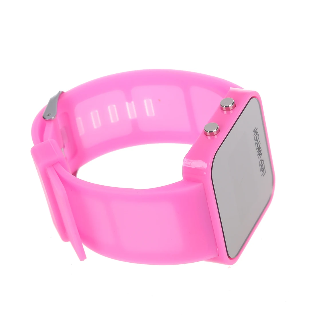 Pink Luxury Sport Style LED Digital Watch Mirror Surface Silicone for Lady Men | Электроника