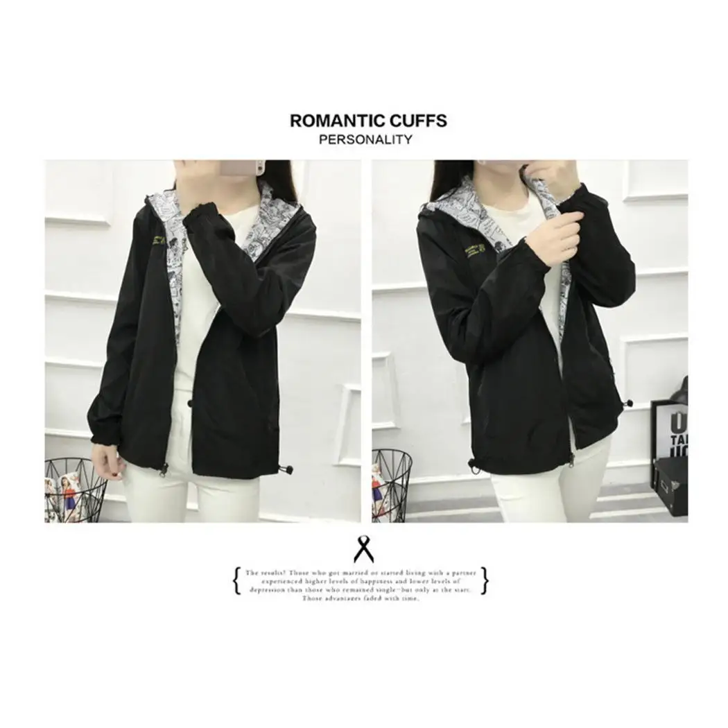 Women Fashion Casual Solid Double Side Zip Hooded Long Regular Sleeve Autumn/Spring Jackets Coat | Женская одежда