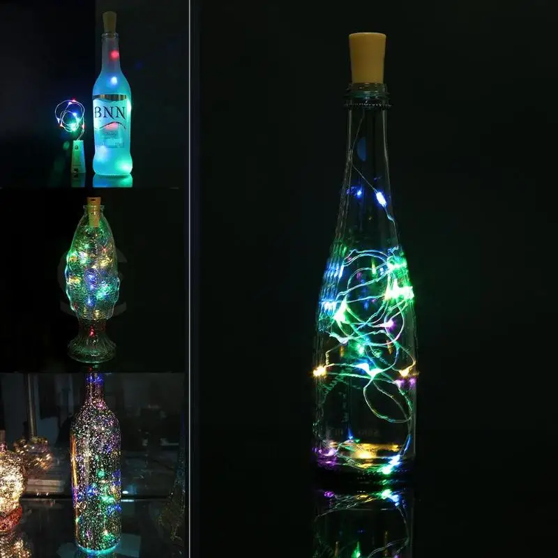 2 м серебряная проволока Фея гирлянда бутылка Пробка для стеклянного ремесла