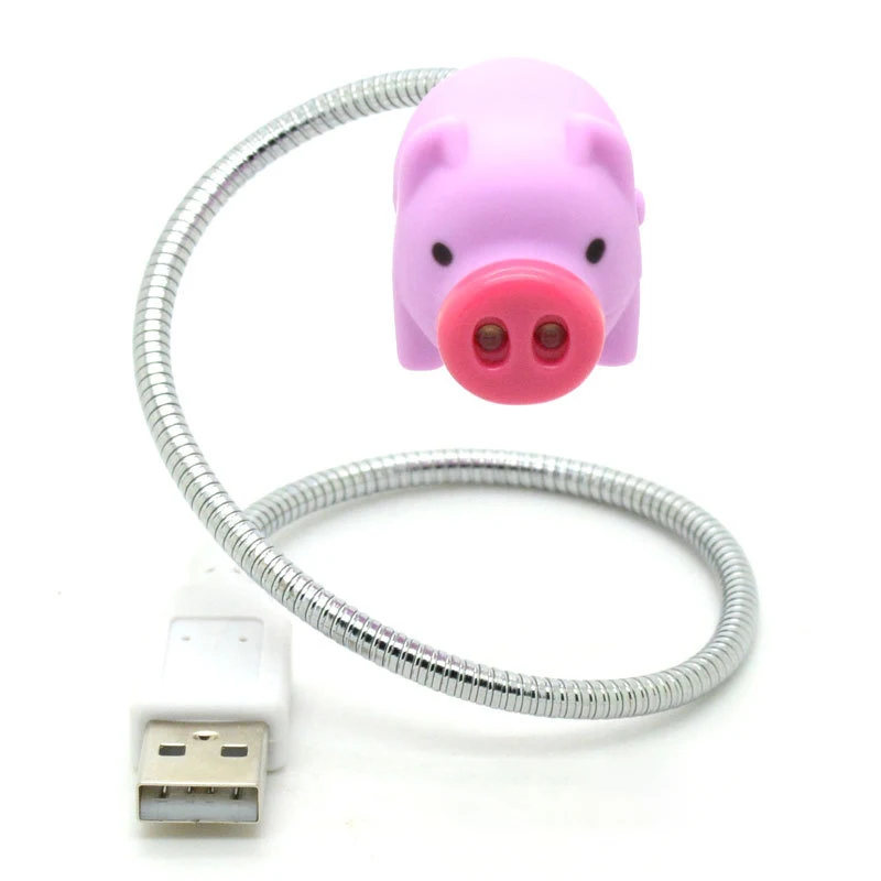 Милая розовая свинка маленький гибкий USB светодиодный светильник Powerbank PC notebook