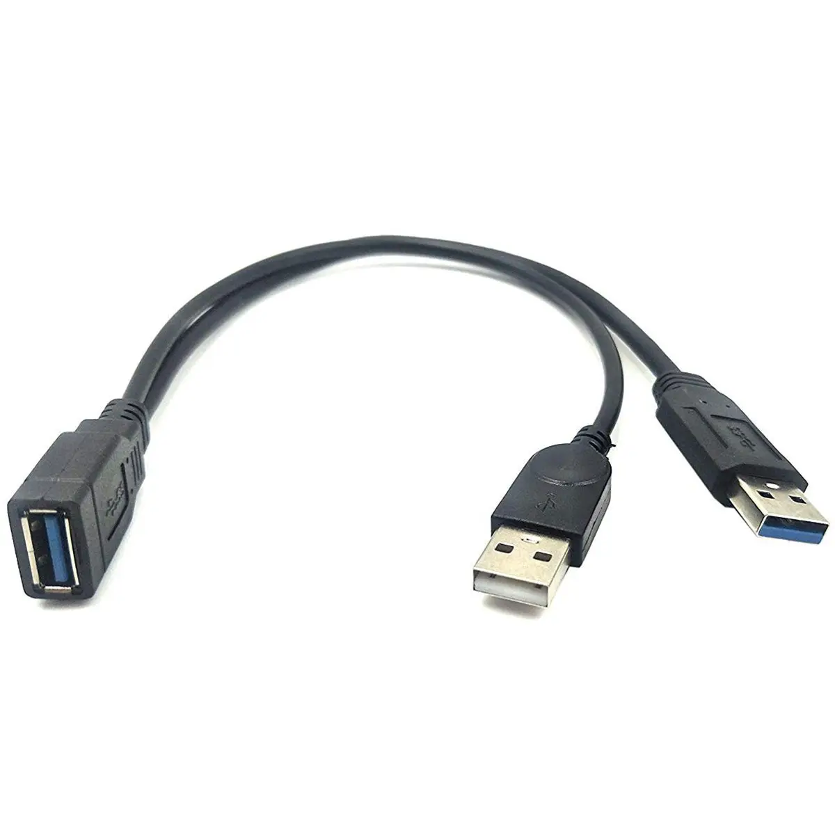 Полностью черный USB 3 0 Женский двойной мужские удлиненные Мощность данных Y