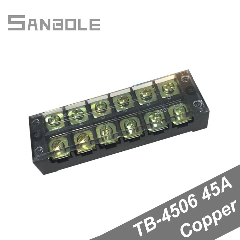 Клеммные колодки 45A для подключения 6 позиций из меди TB 4506 фиксированного типа