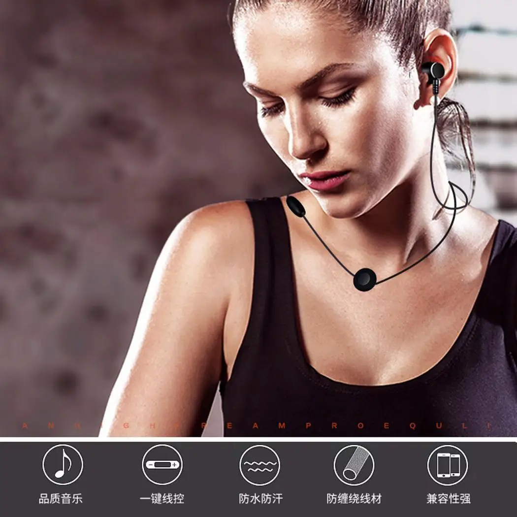 Общие стерео бас вкладыши Наушники с микрофоном Handsfree (In Ear) Спорт унисекс Bluetooth
