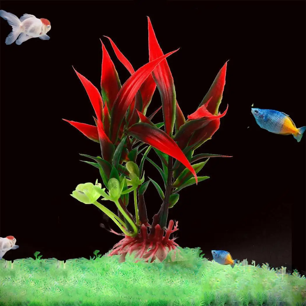Water Aquarium 05Kg Decoration Grass Unisex Artificial 0 Green Plant Fish Tank Casual Red | Дом и сад