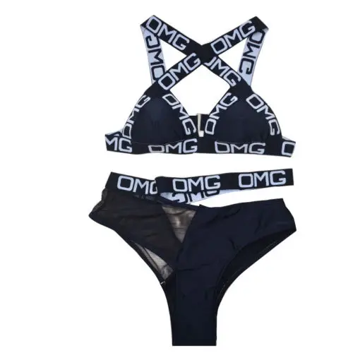 Сексуальный женский комплект бикини на шнуровке модный бюстгальтер пуш ап