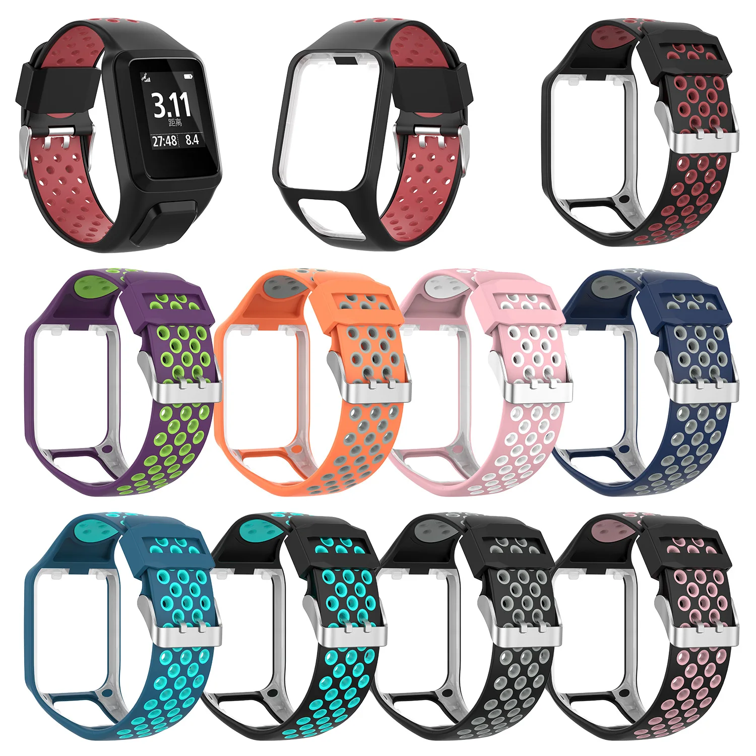 Сменный силиконовый ремешок для часов TomTom Runner 2 / 3 Spark/3 Sport gps серии
