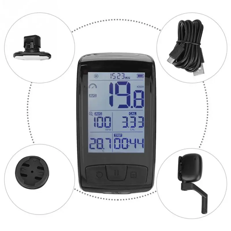 Велосипедный компьютер с ЖК экраном беспроводной Bluetooth велосипедный одометр