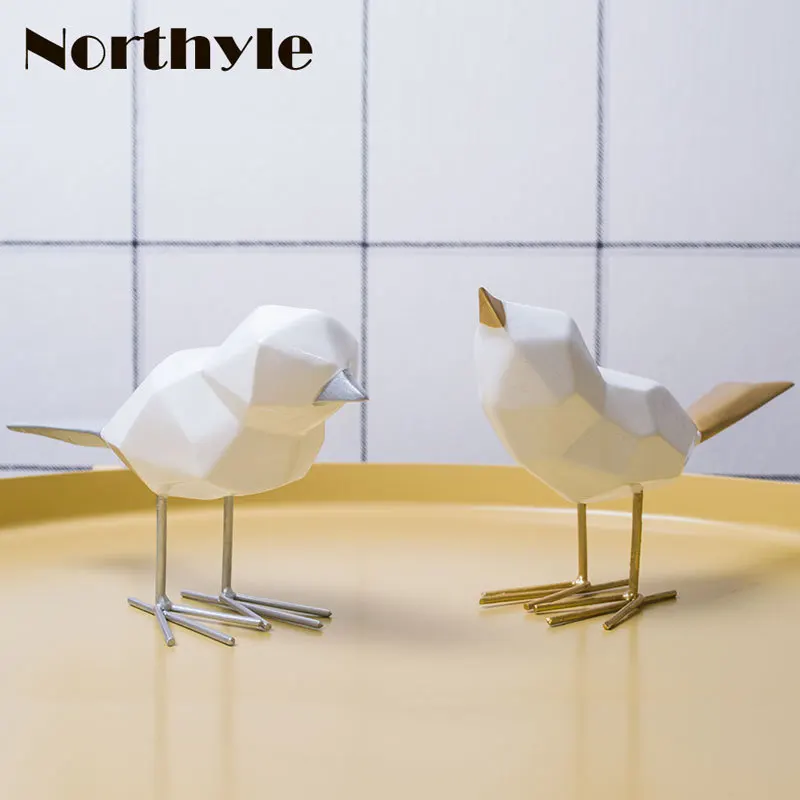 Northyle смолы статуэтка птиц дома decoratin фэн-шуй миниатюрный офисной обстановкой