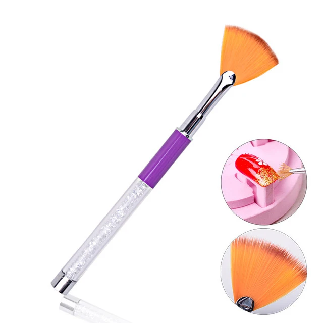 Веер для ногтей shaped Gradient Smudge Painted Shake Powder кристальная Живопись Рисунок Резьба