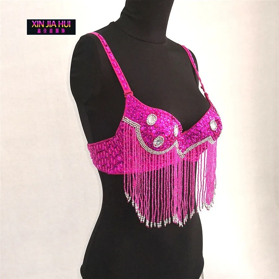 Nightclub Paillette Tassels Show Serve Woman Belt Belly Dance Indian Sexy Jewelry Bellydance Costume Crop Top Bras For Women |